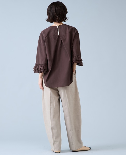 麻調カーブパンツ 詳細画像 ナチュラル 15