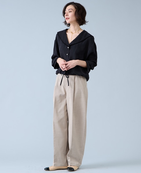 麻調カーブパンツ 詳細画像 ナチュラル 7