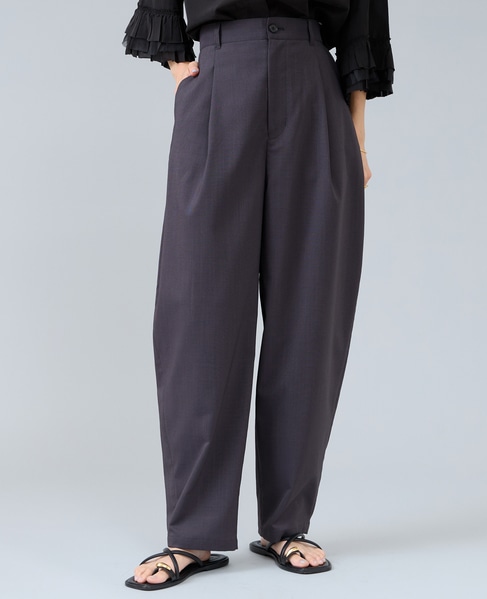 麻調カーブパンツ 詳細画像 チャコールグレー 1