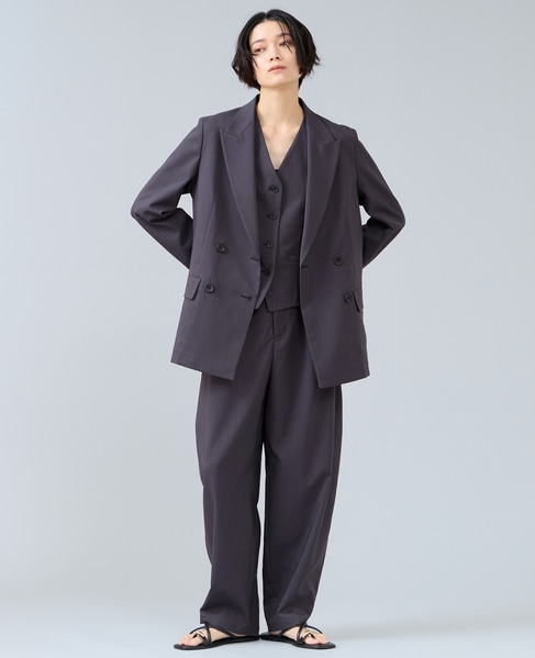 麻調カーブパンツ 詳細画像 チャコールグレー 4