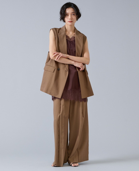 テンセルナイロンタックワイドパンツ 詳細画像 モカ 10