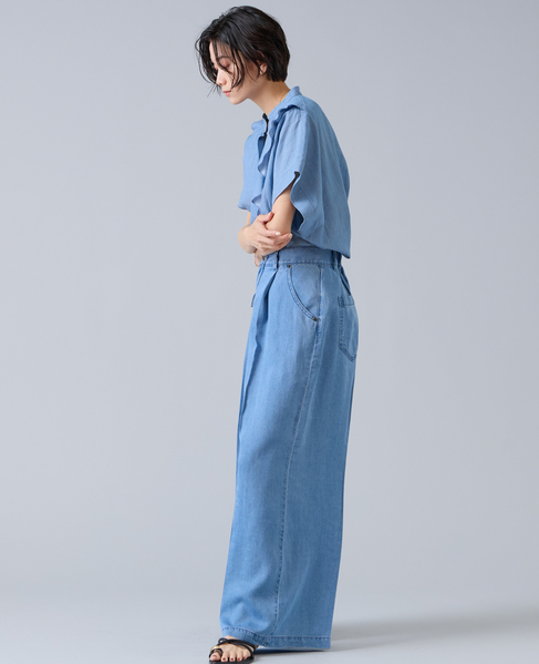 6オンステンセルデニムバギーパンツ 詳細画像 ライトブルー 5