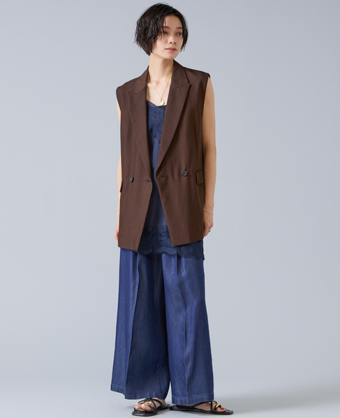 6オンステンセルデニムバギーパンツ 詳細画像 ネイビー 8