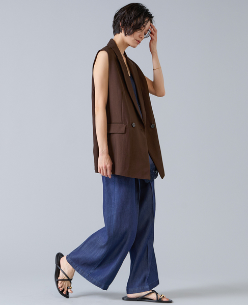 6オンステンセルデニムバギーパンツ 詳細画像 ネイビー 9