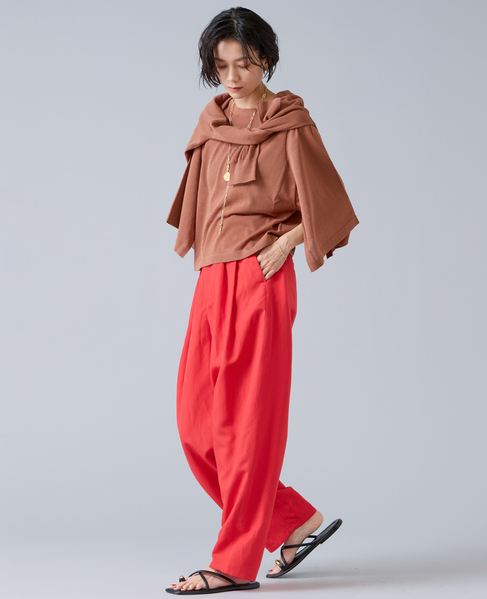 リネンタンブラーカーブパンツ 詳細画像 レッド 5