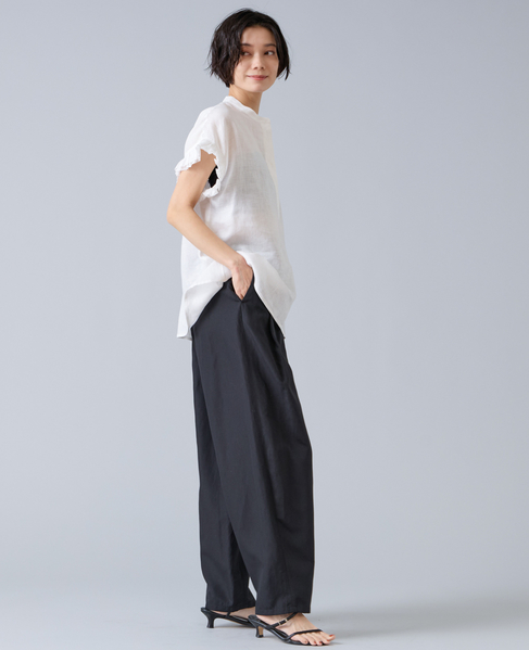 リネンタンブラーカーブパンツ 詳細画像 ブラック 4