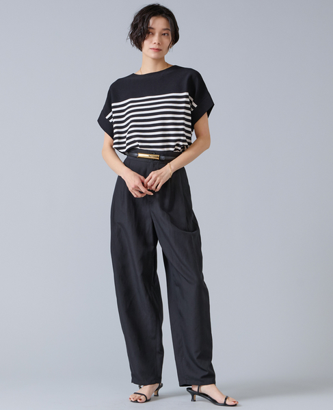 リネンタンブラーカーブパンツ 詳細画像 ブラック 5