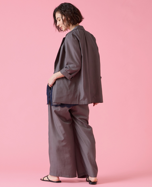 《定番》高機能素材ギャザーイージーパンツ 詳細画像 チャコールグレー 9