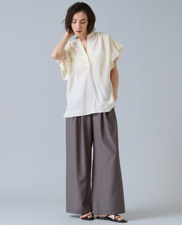 高機能素材ギャザーイージーパンツ