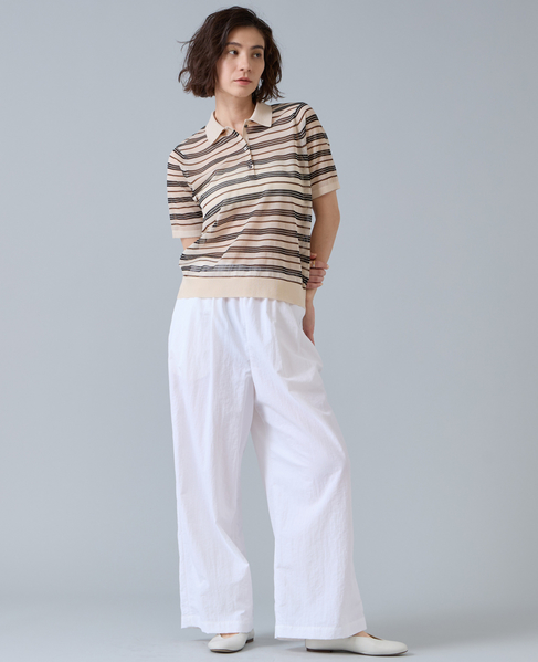 高機能素材ギャザーイージーパンツ 詳細画像 ホワイト 6