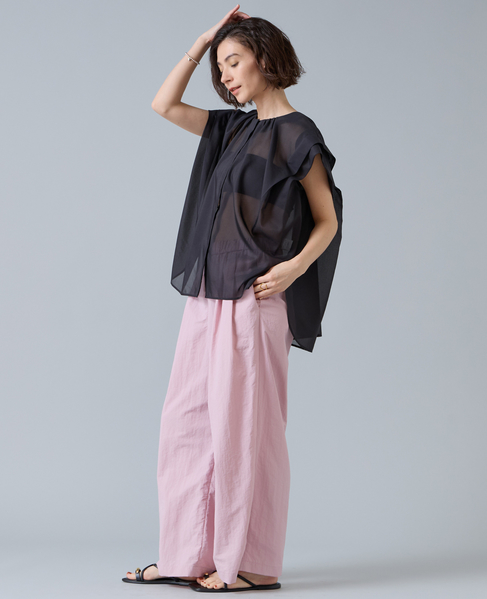 高機能素材ギャザーイージーパンツ 詳細画像 ピンク 11