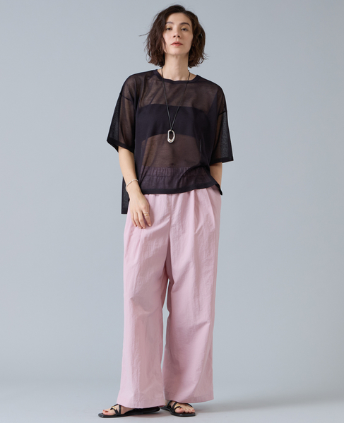 高機能素材ギャザーイージーパンツ 詳細画像 ピンク 12