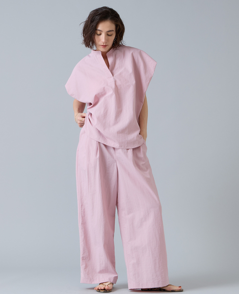 高機能素材ギャザーイージーパンツ 詳細画像 ピンク 3