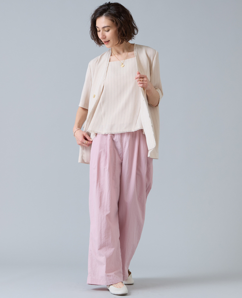 高機能素材ギャザーイージーパンツ 詳細画像 ピンク 6