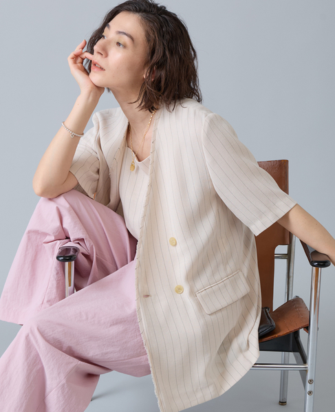 高機能素材ギャザーイージーパンツ 詳細画像 ピンク 8