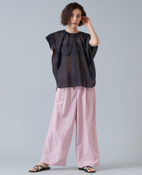 高機能素材ギャザーイージーパンツ 詳細画像 ピンク 9