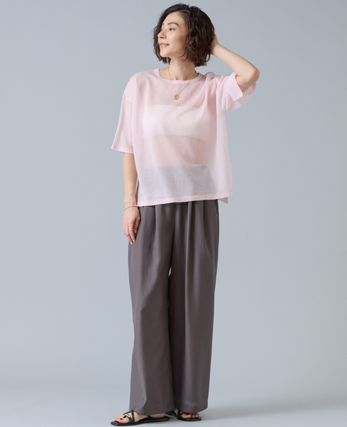 高機能素材ギャザーイージーパンツ 詳細画像 チャコールグレー 5