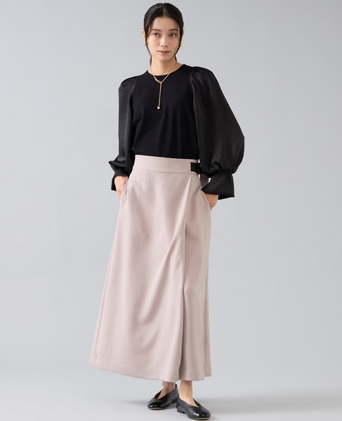 ラップ風ナロースカート 詳細画像 ベージュ 10