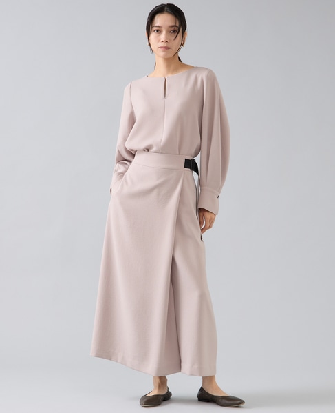 ラップ風ナロースカート 詳細画像 ベージュ 2