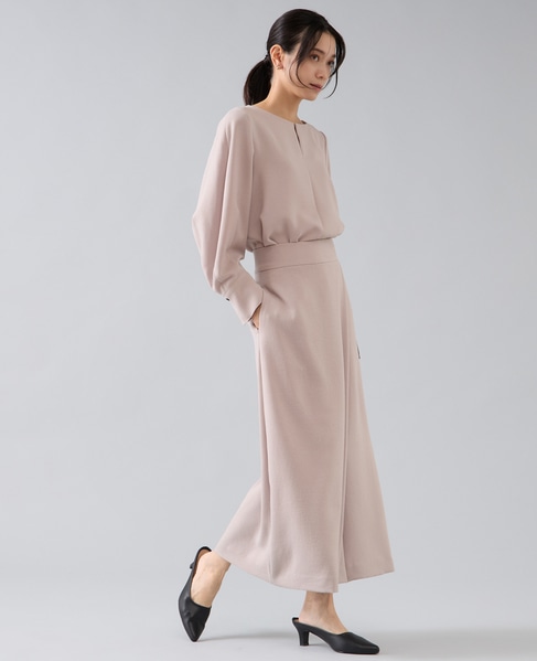 ラップ風ナロースカート 詳細画像 ベージュ 4