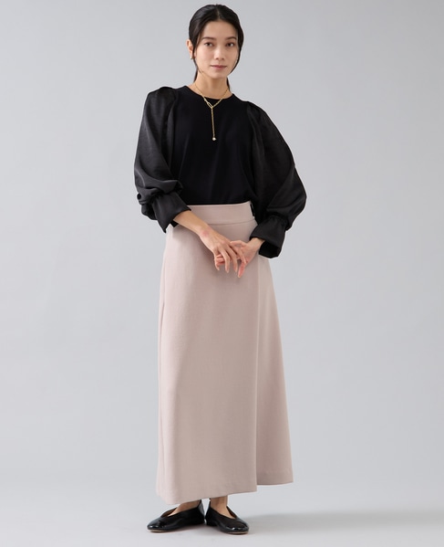 ラップ風ナロースカート 詳細画像 ベージュ 9