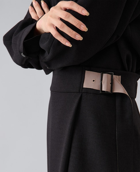 ラップ風ナロースカート 詳細画像 ブラック 6