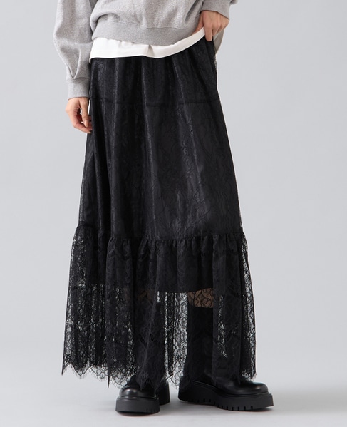 レースティアードスカート 詳細画像 ブラック 1