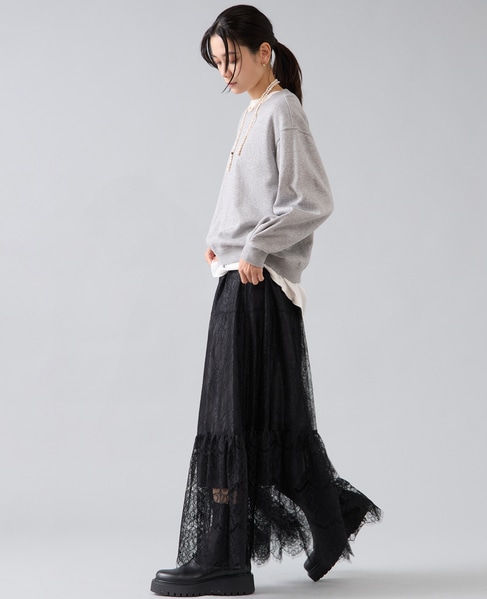 レースティアードスカート 詳細画像 ブラック 4