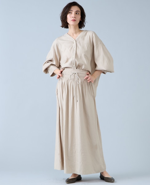 シャーリングスカート 詳細画像 ベージュ 2