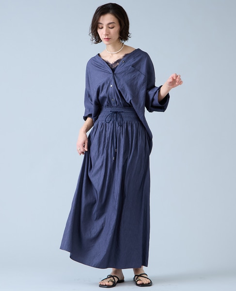 シャーリングスカート 詳細画像 ネイビー 3