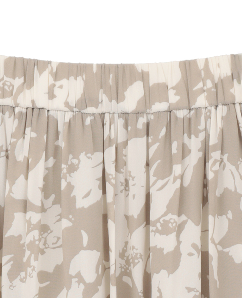 強撚割繊フラワープリントギャザーロングスカート 詳細画像 ベージュ 11