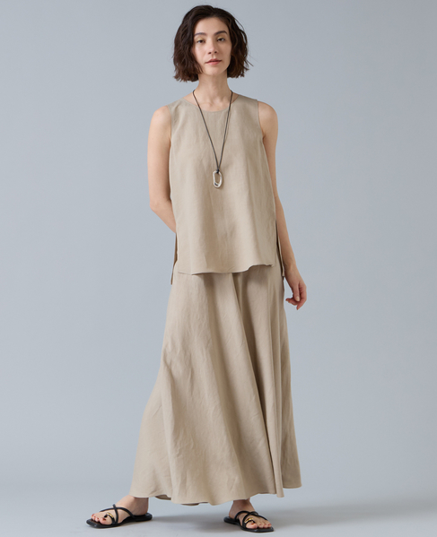 レーヨン/リネンバイヤスロングスカート 詳細画像 ベージュ 2