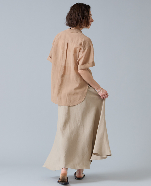 レーヨン/リネンバイヤスロングスカート 詳細画像 ベージュ 6