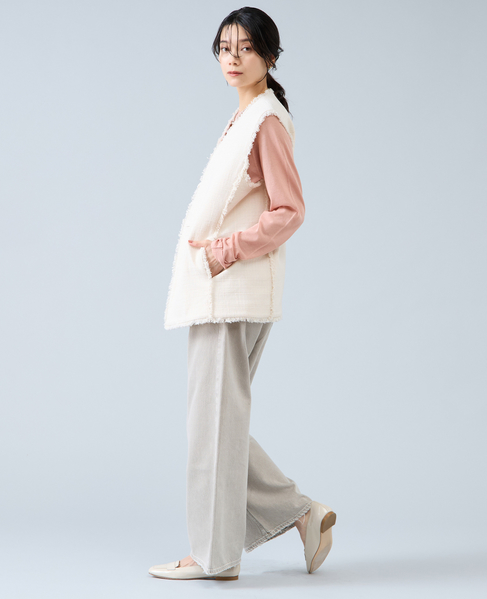 スラブツイードフリンジジレ 詳細画像 アイボリー 6