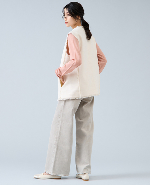 スラブツイードフリンジジレ 詳細画像 アイボリー 7