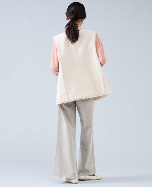 スラブツイードフリンジジレ 詳細画像 アイボリー 8