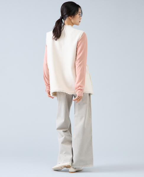 スラブツイードフリンジジレ 詳細画像 アイボリー 9