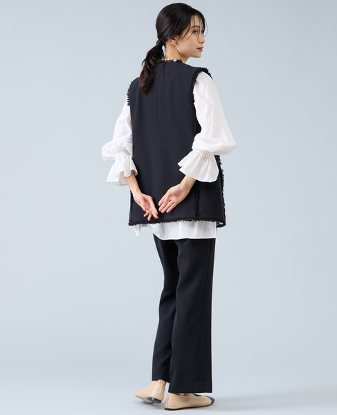 スラブツイードフリンジジレ 詳細画像 ブラック 11