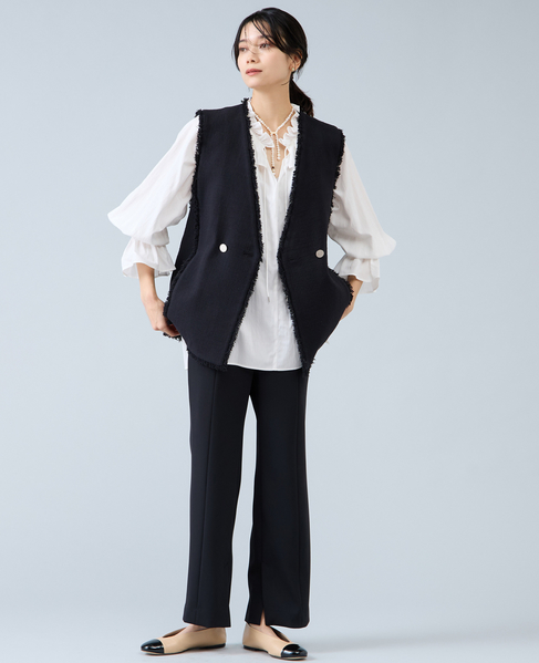 スラブツイードフリンジジレ 詳細画像 ブラック 6