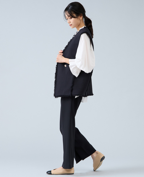 スラブツイードフリンジジレ 詳細画像 ブラック 8