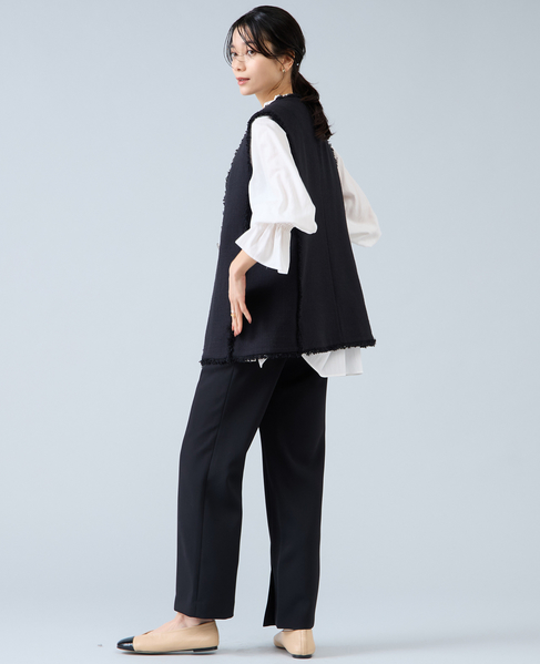 スラブツイードフリンジジレ 詳細画像 ブラック 9