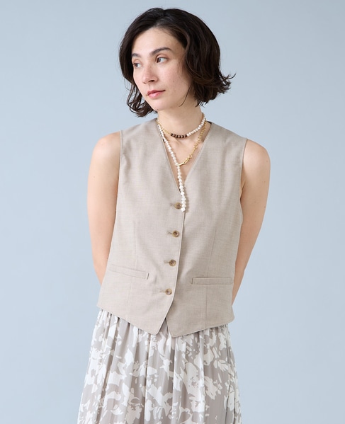 麻調ベスト 詳細画像 ナチュラル 1