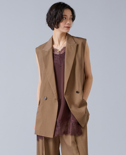 テンセルナイロンテーラードジレ