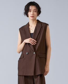 テンセルナイロンテーラードジレ