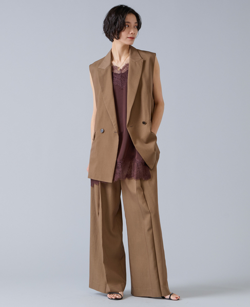 テンセルナイロンテーラードジレ 詳細画像 モカ 3