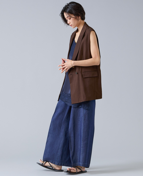 テンセルナイロンテーラードジレ 詳細画像 ブラウン 11