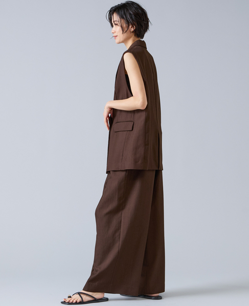 テンセルナイロンテーラードジレ 詳細画像 ブラウン 5