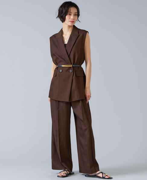 テンセルナイロンテーラードジレ 詳細画像 ブラウン 8