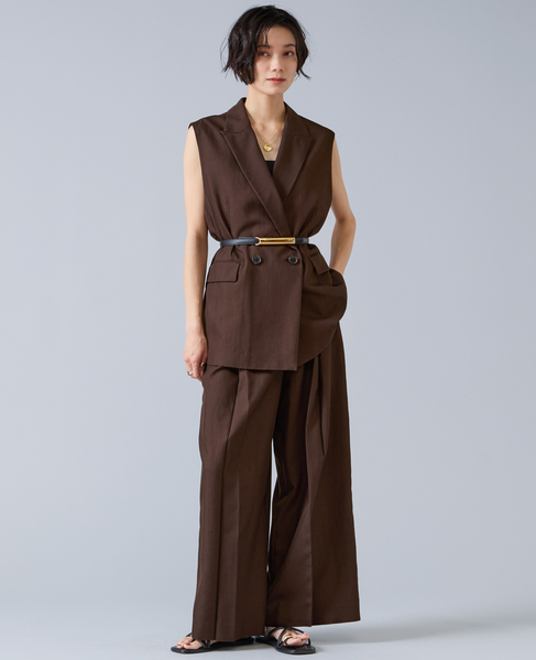 テンセルナイロンテーラードジレ 詳細画像 ブラウン 9