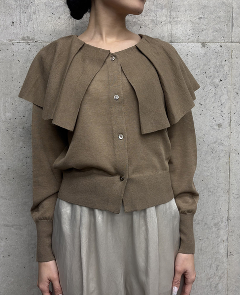 フリルカラーニット 詳細画像 モカ 1